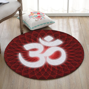 Om Symbol Mandala Round Floor Mat 